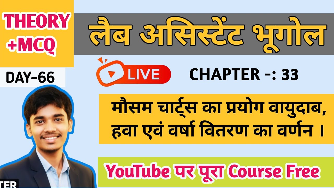 मौसम चार्ट द्वारा वायुदाब, हवा एवं वर्षा वितरण | Lab Assistant Geography Class 2026