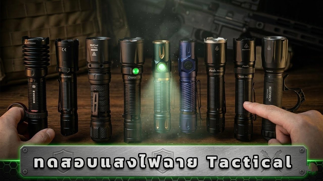 🔥📍รีวิว  ไฟฉายแรงสูง ทดสอบแสงไฟฉายแทคติคอล ใครรอด ใครร่วง : ฝาปิดเลนส์รีวิว EP.302