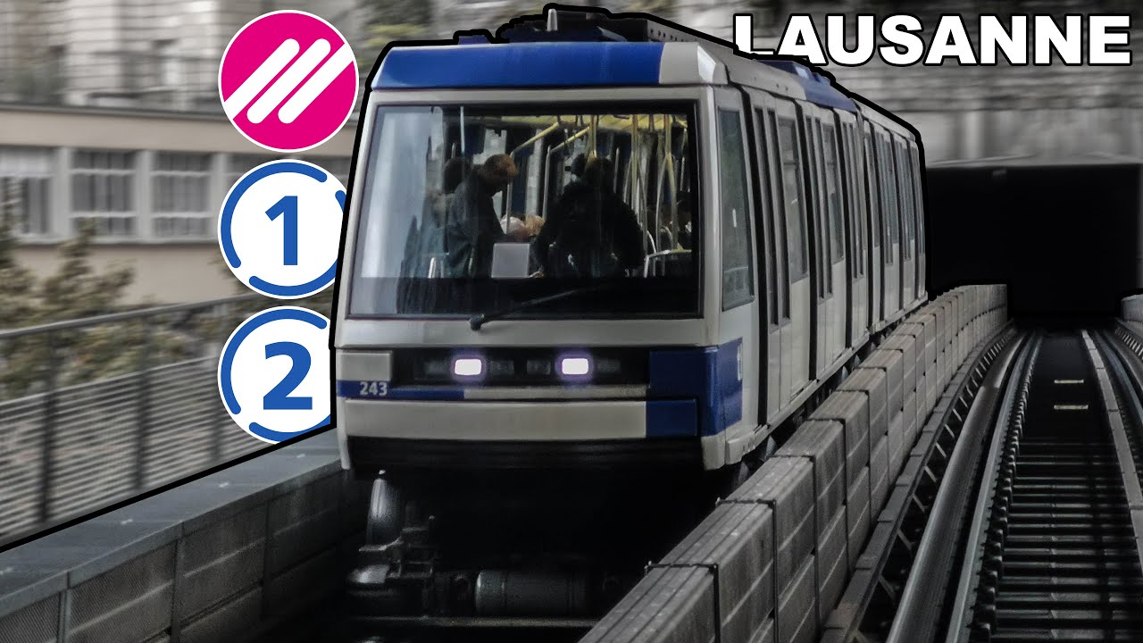 🇨🇭 All the Lines - Lausanne Metro (M1 - M2 - LEB) Toutes les Lignes (2022) (4K)