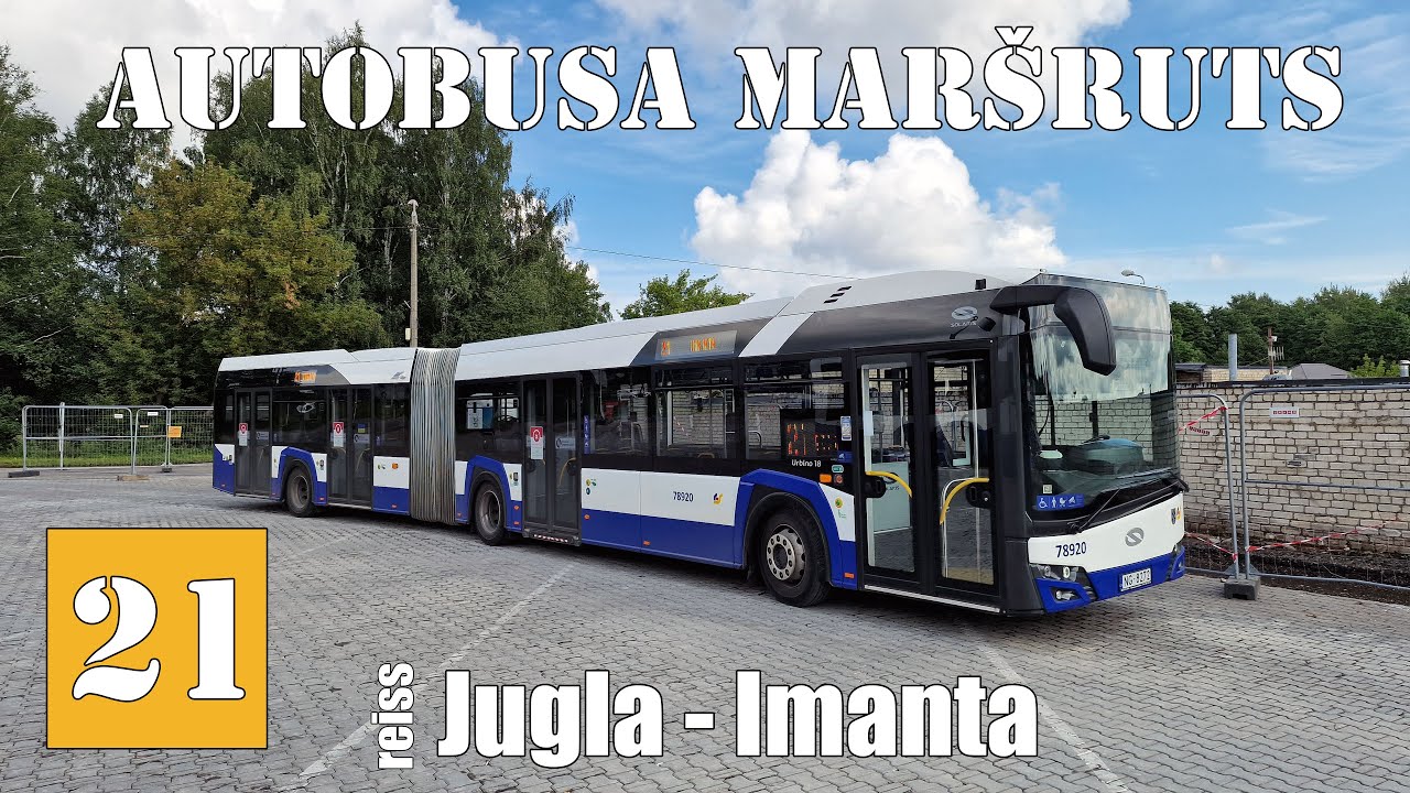 Rīga, Autobusa maršruts №21, Reiss: Jugla - Imanta. Timelapse 2x 05.2025.