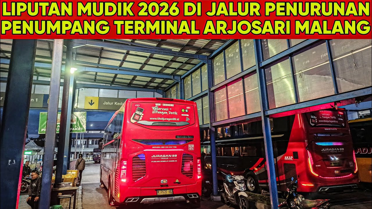 MUDIK YUK‼️SUDAH MULAI RAMAI PEMUDIK YANG TURUN DI TERMINAL ARJOSARI MALANG