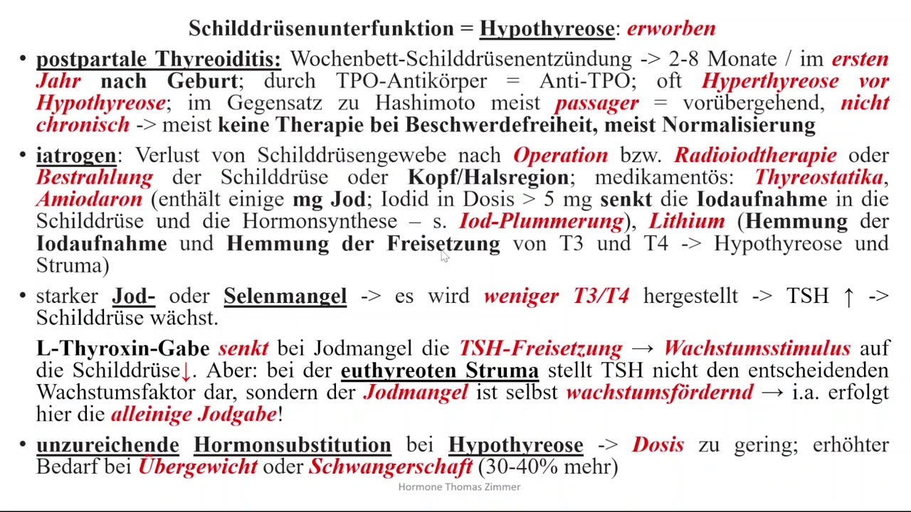 Hypothyreose 2: erworbene Hypothyreose und kongenitale Hypothyreose