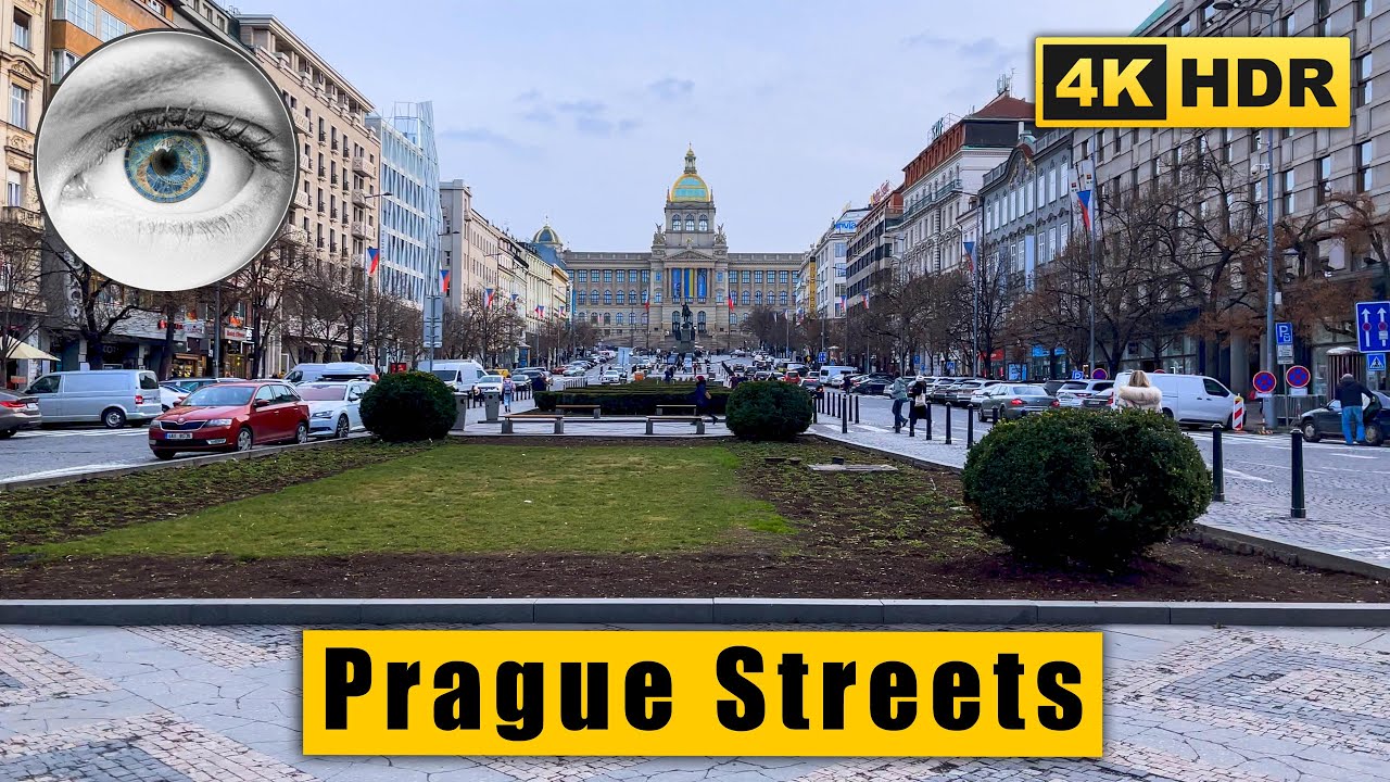 Prague Streets Walking tour 4k: Vodičkova Street, Wenceslas Square 🇨🇿 Czech Republic HDR ASMR