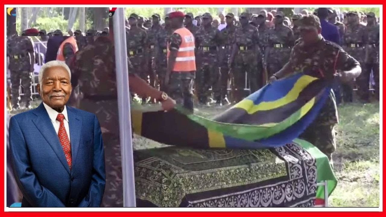 TAZAMA WANAJESHI WAKITOA BENDERA JUU ya JENEZA LENYE MWILI wa MZEE MWINYI - NI kwa UKAKAMAVU....
