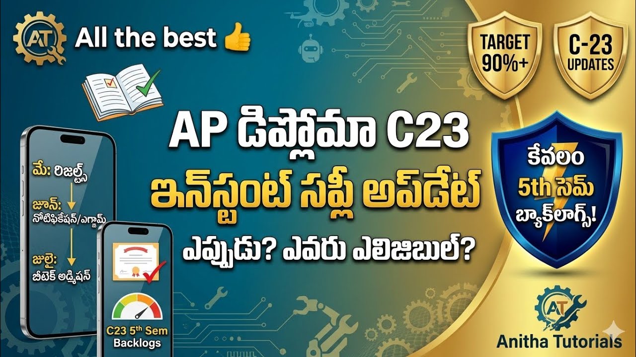 What is Instant Supplementary Exams? Who is eligible? | AP Diploma C23 Update | Anitha Tutorials