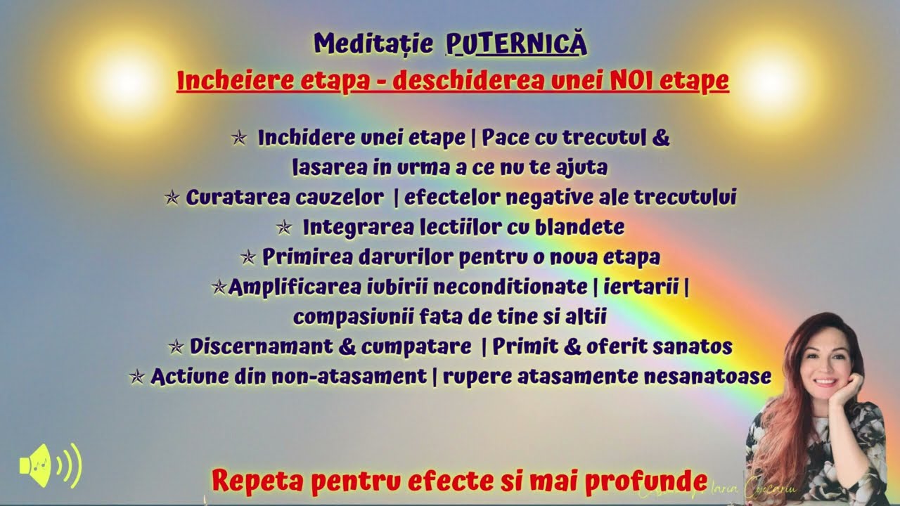Meditatie de FINAL de etapa + NOI INCEPUTURI BENEFICE
