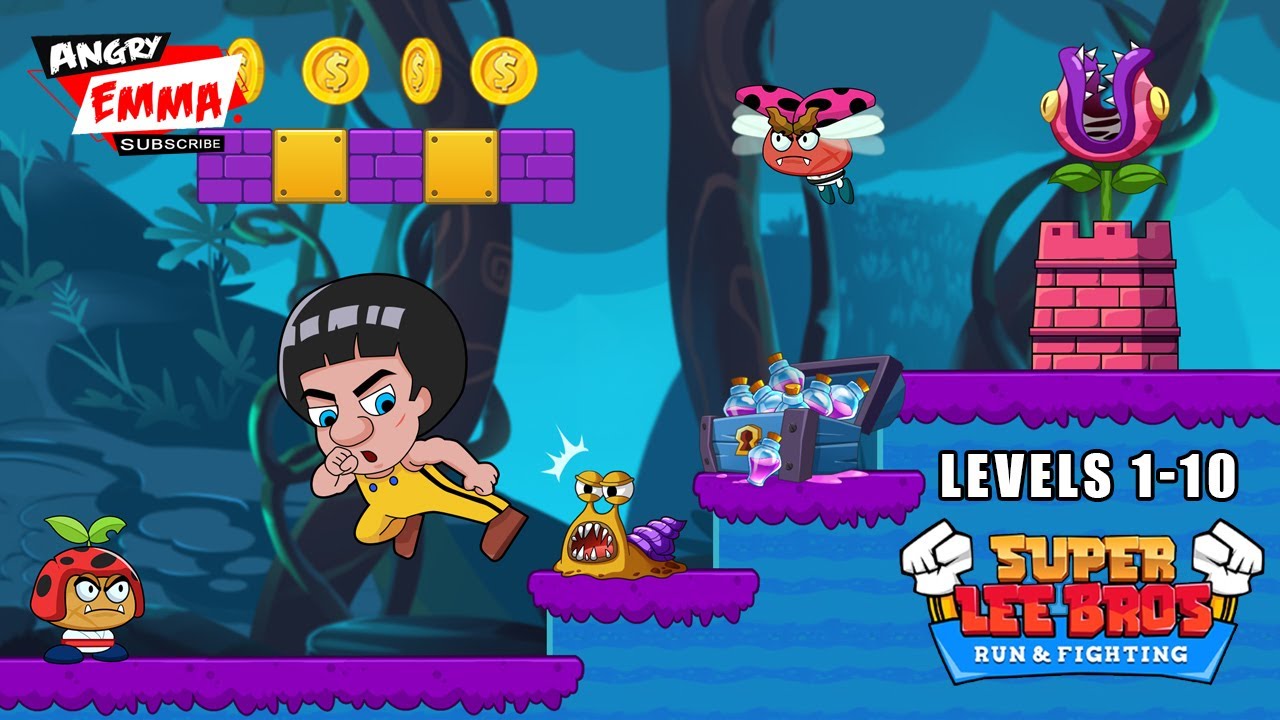 Super Lee Bros: Run & Fighting - Levels 1-10 (Android Gameplay)