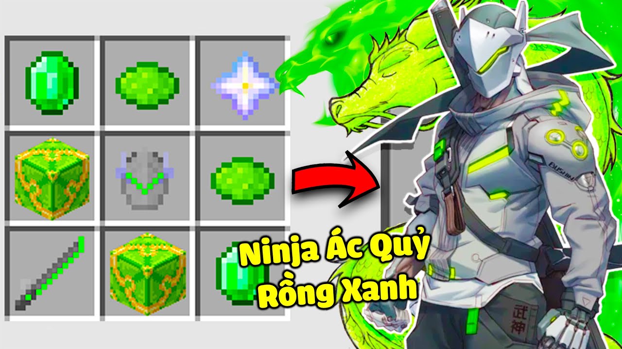JAYGRAY CHẾ TẠO THÀNH CÔNG BỘ GIÁP NINJA ÁC QUỶ RỒNG XANH TRONG MINECRAFT*TROLL CHỊ BUNNY VÀ MOCHI