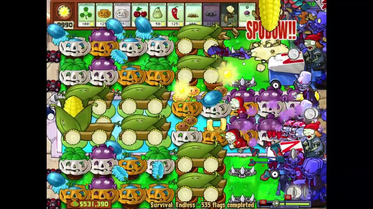 Waves 530-540 Survival Endless | Plants vs Zombies Gameplay 150