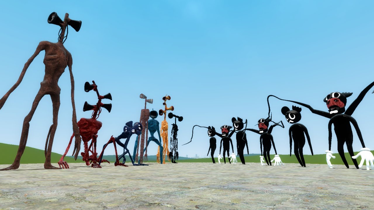 TEAM SIREN HEAD VS TEAM CARTOON MOUSE!! Garry's Mod Sandbox