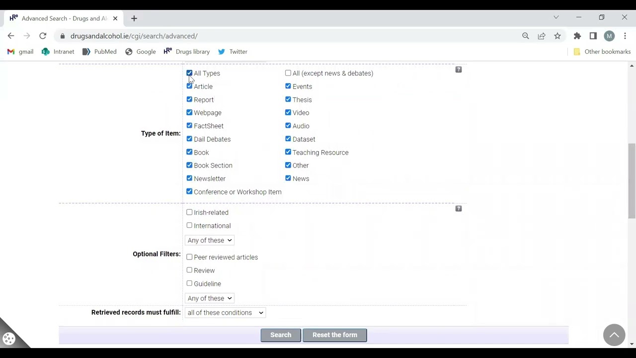 HRB National Drugs Library guide video 4: How to use our advanced search.