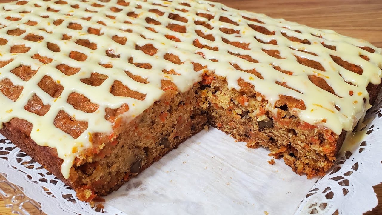 طريقة تحضير كيك الجزر الصيامي Best vegan carrot cake recipe