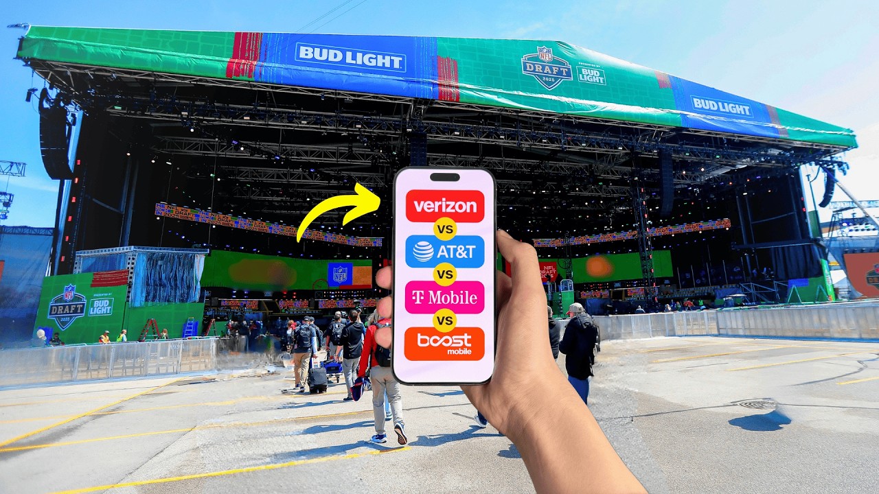 Verizon vs AT&T vs T-Mobile vs Boost Mobile at the NFL Draft!