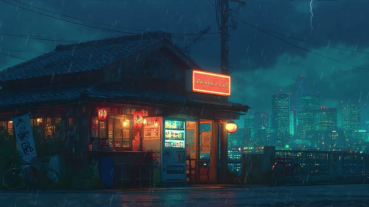 Rainfall Over Retro Tokyo 🌧️ Lofi Hip Hop Through Old Memories