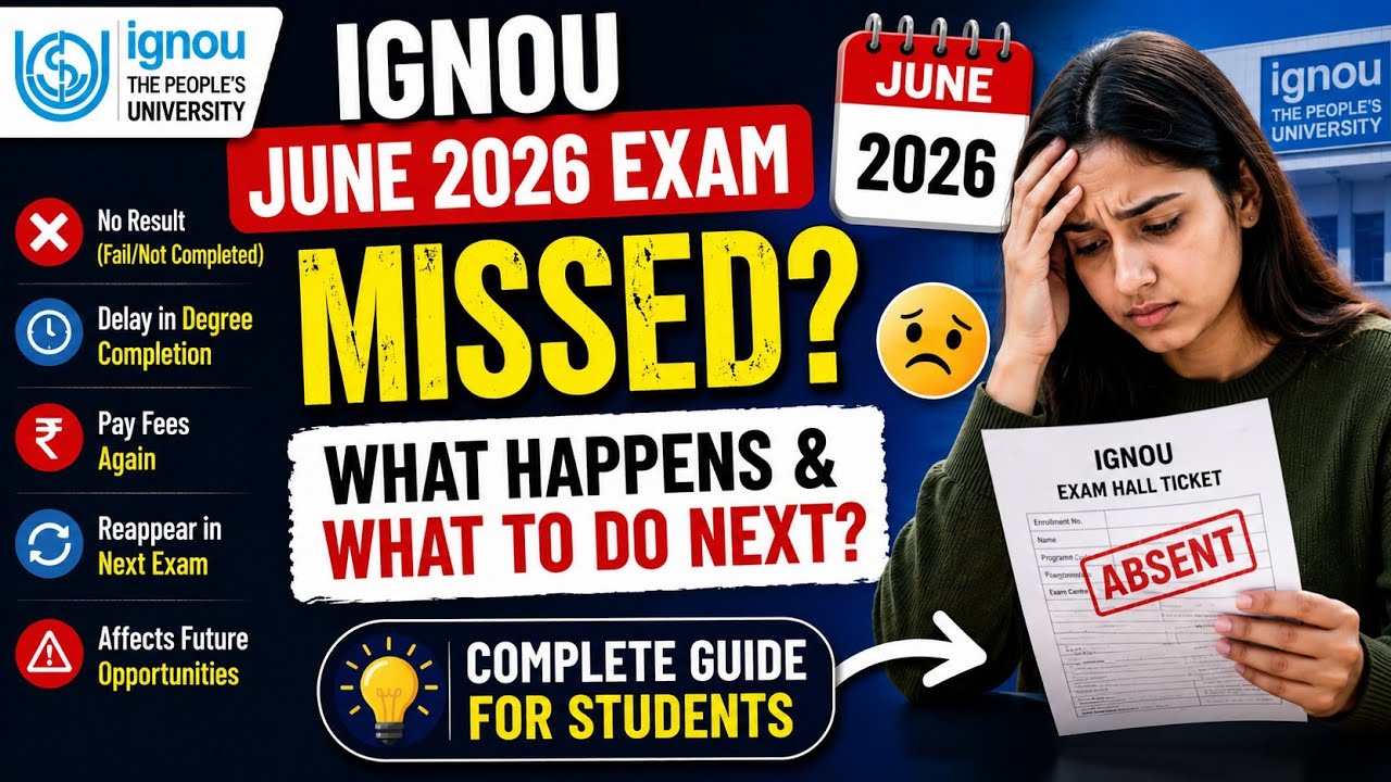 IGNOU June 2026 Exam Absent? What Happens Next & What You Should Do