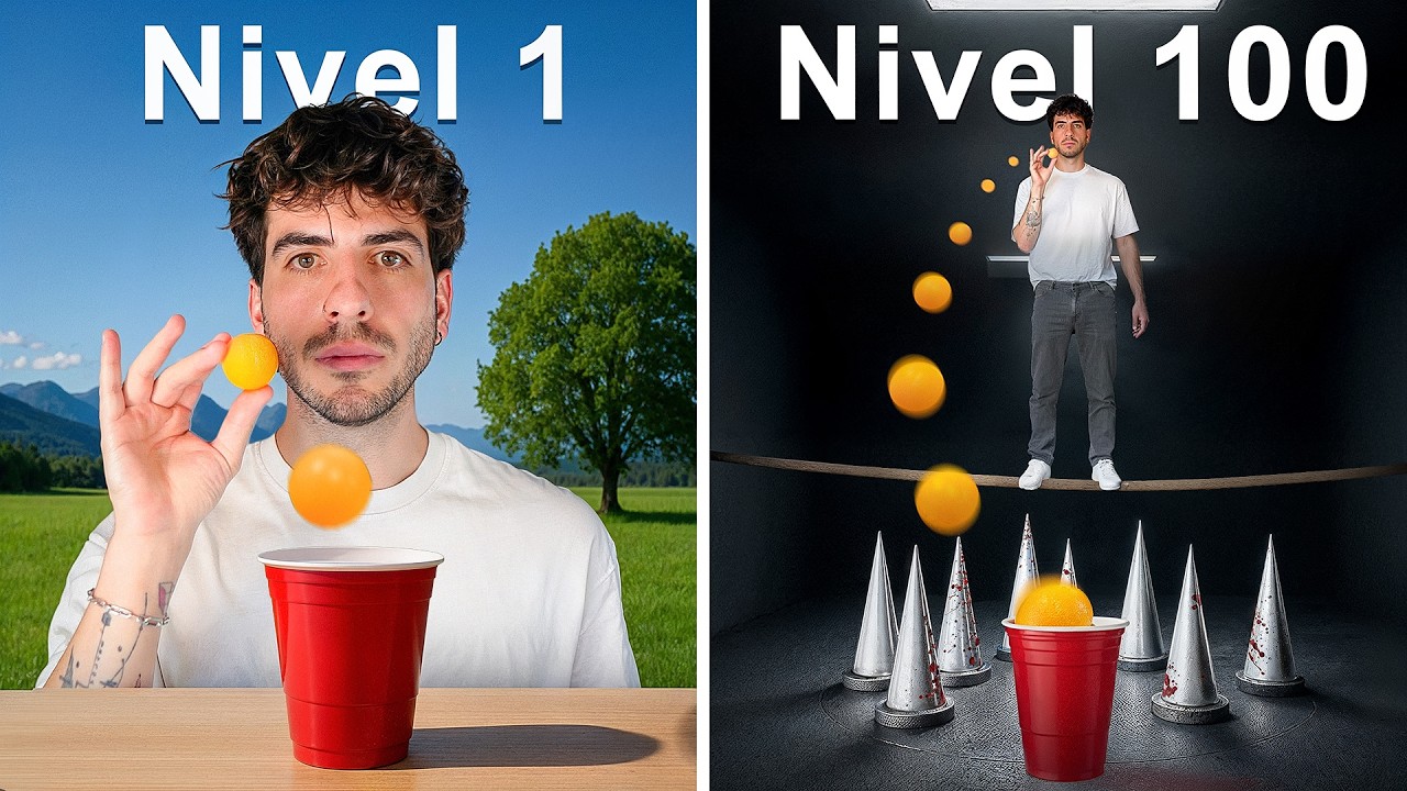 Hice trickshots nivel 1 vs nivel 100.