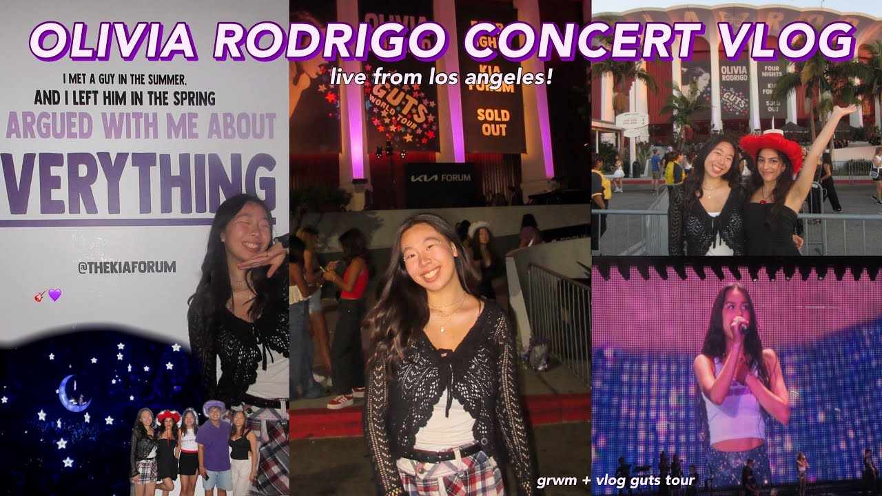 GRWM for a summer concert + vlog! CONCERT VLOG: Olivia Rodrigo GUTS tour: LA tour concert vlog 2024