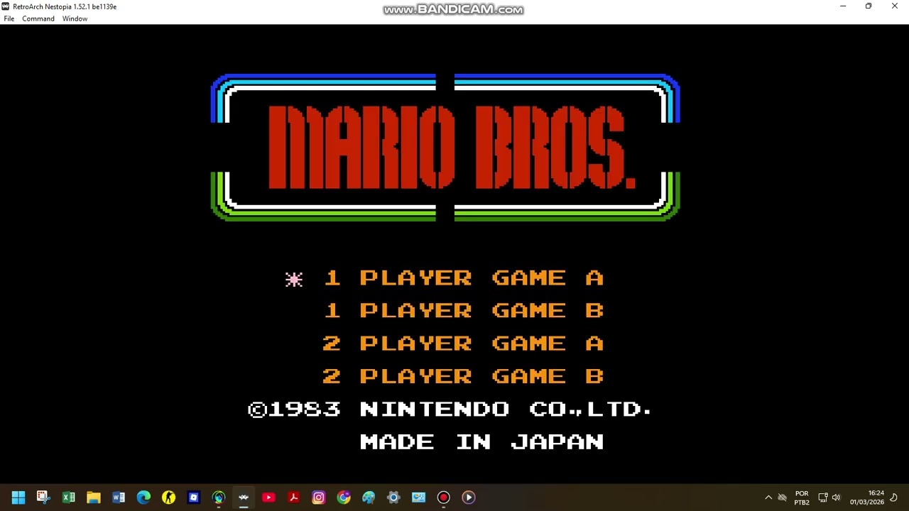 jogando mario bros.