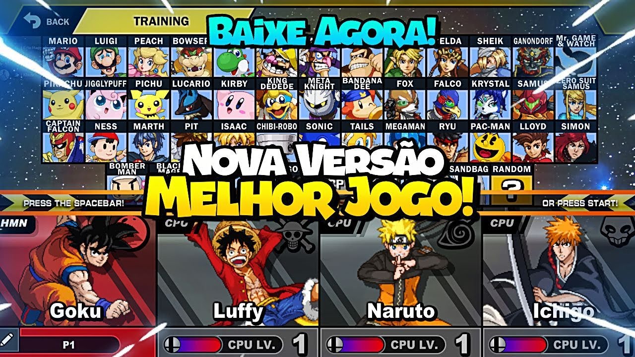 AGORA SIM!!! ATUALIZOU MELHOR JOGO DE LUTA SUPER SMASH FLASH 2!