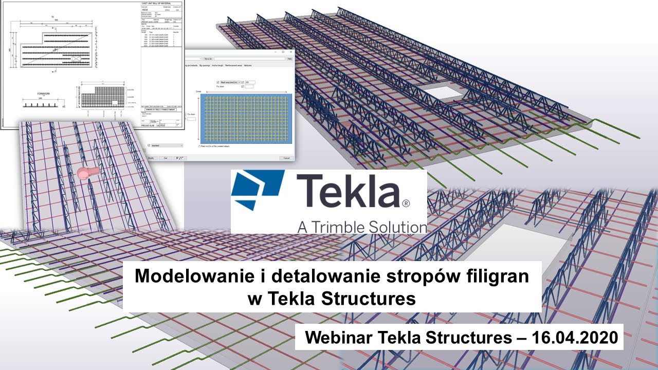 Modelowanie i detalowanie strop&oacute;w filigran w Tekla Structures