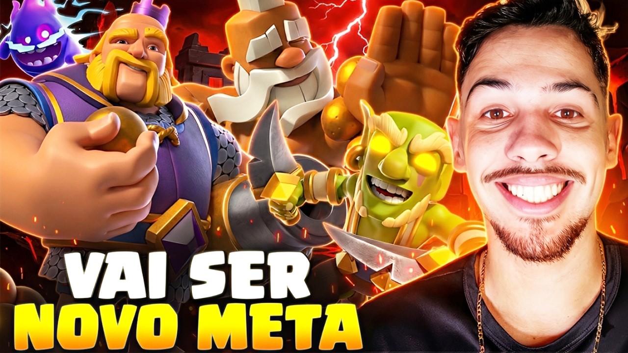 COLOQUEI O NOVO GOBLINS HEROICO NO DECK DE GIGANTE REAL+MONGE NO CLASH ROYALE