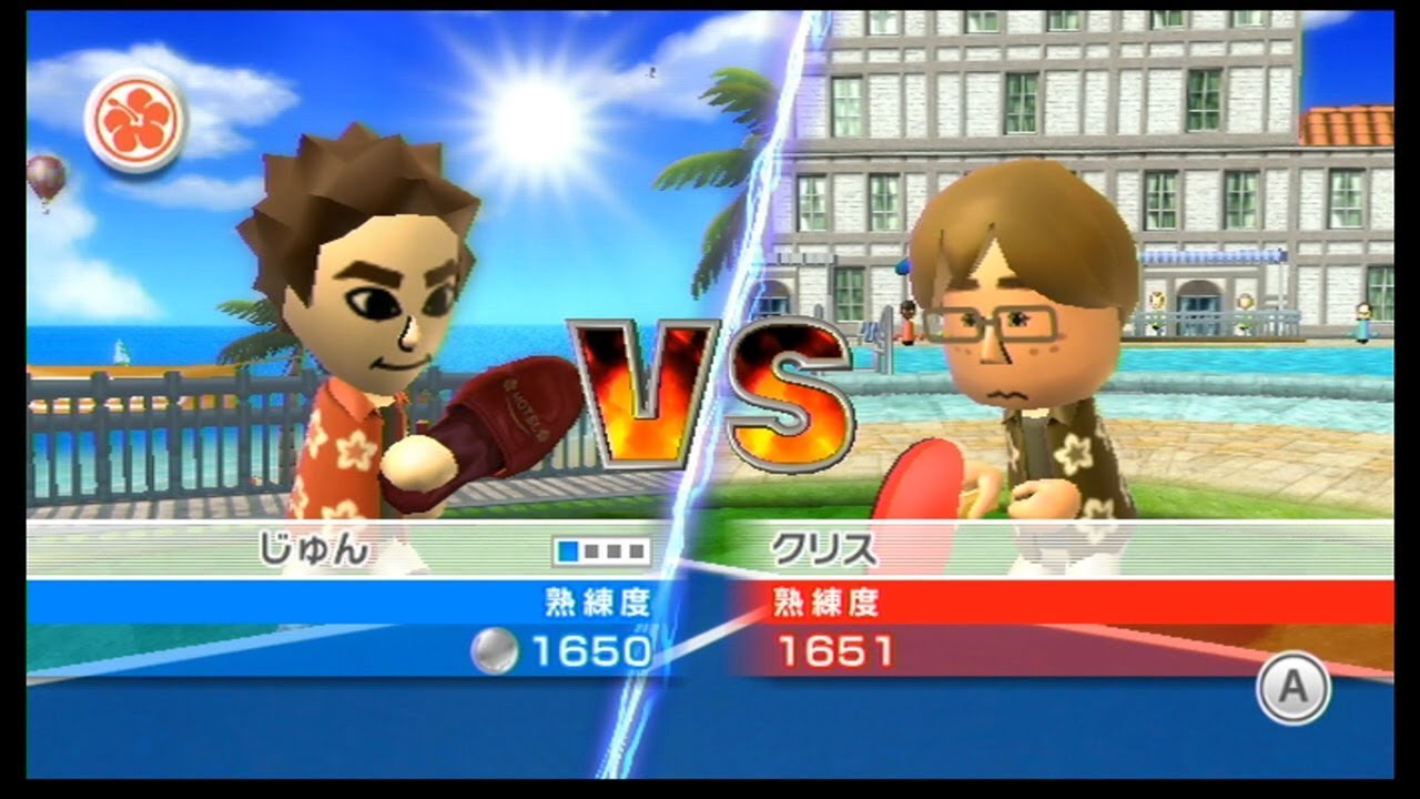 Wiiスポーツリゾートのピンポンで裏技のスリッパを使ってみたんですけどね....