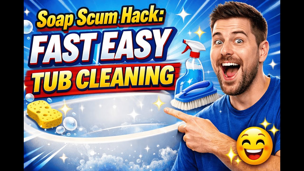 Soap Scum Hack: Fast Easy Tub Cleaning #SoapScumHack #easycleaningtips  #bathroomcleaning