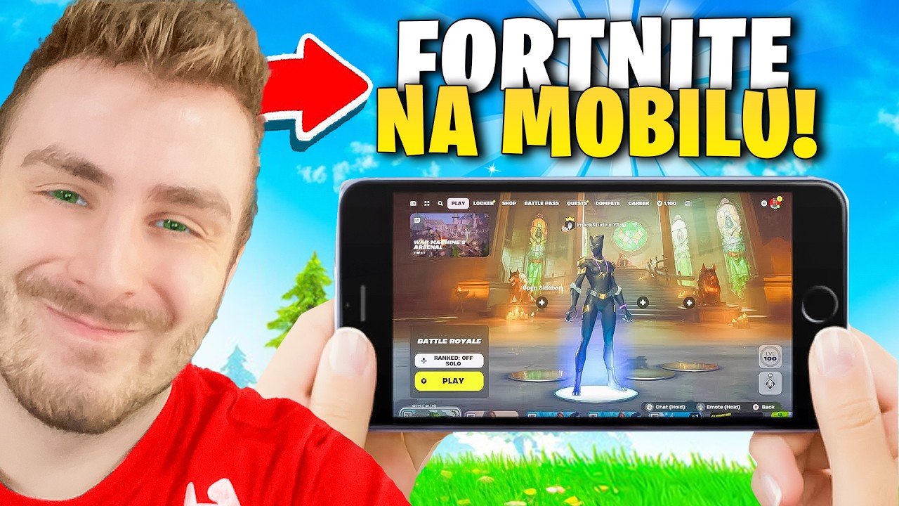 MŮJ PRVN&Iacute; Fortnite WIN NA MOBILU & FREE SKIN!!