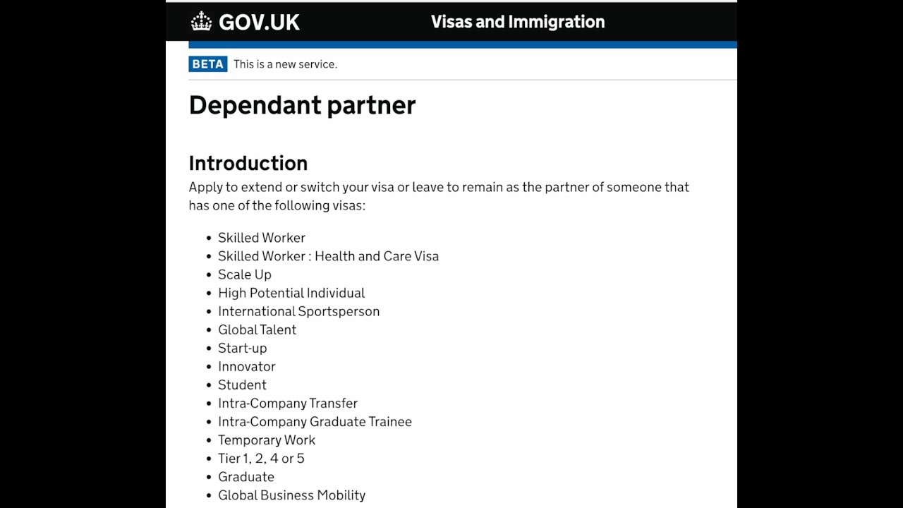 Apply to Extend/Switch Visa as the Dependent (Extension for PBS/Skilled Worker) - Latest (2025)