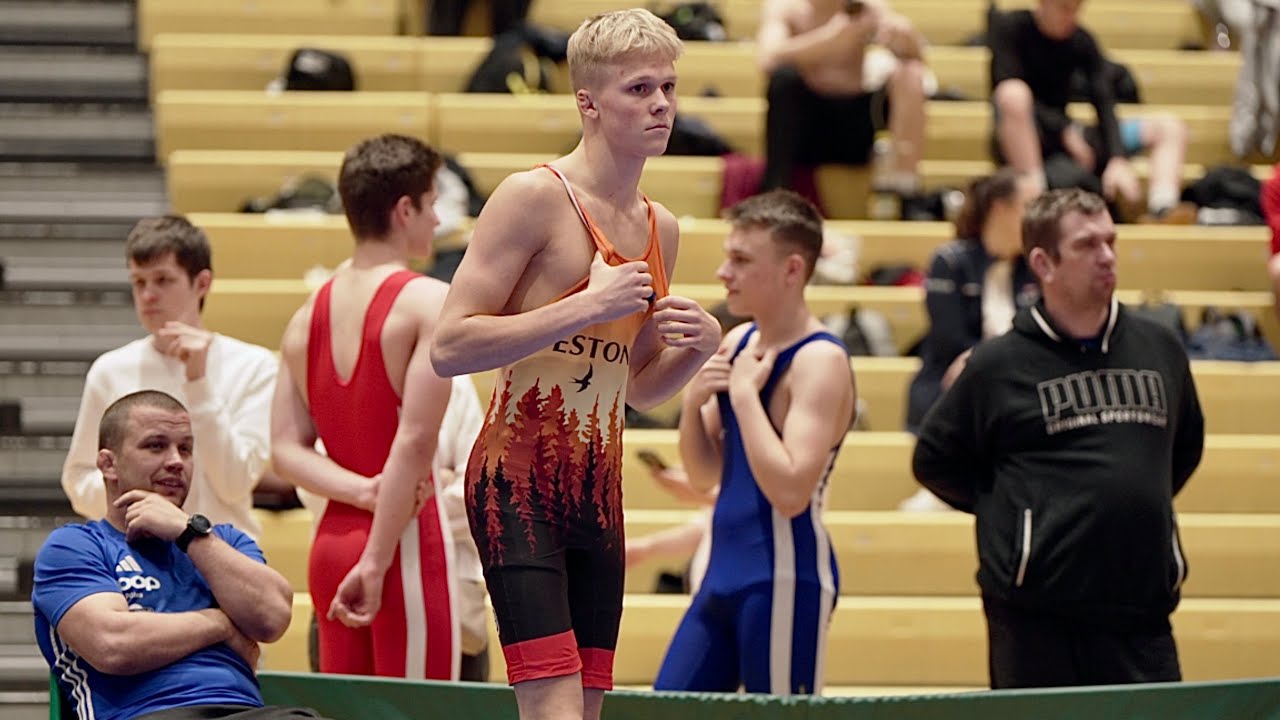 Kaspar K&ouml;rt (EST) vs Artem Brazhunenko (EST) 61kg. Freestyle men wrestling tournament.