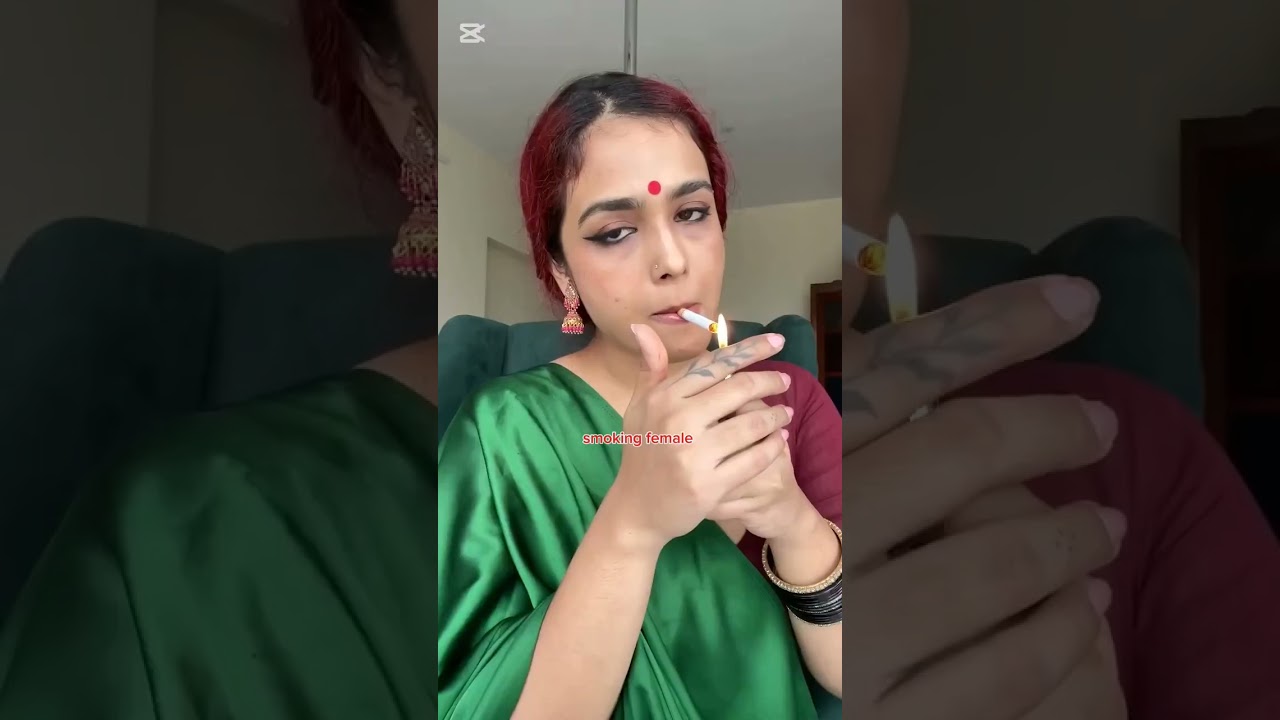 smoking female !  India Hot girl smoking  
