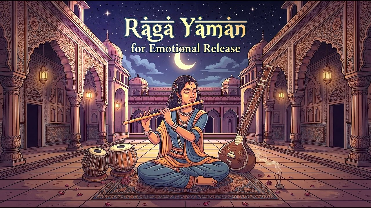 Raga Yaman – Sitar, Flute & tabla for Emotional Release (⭐ NEW Track)