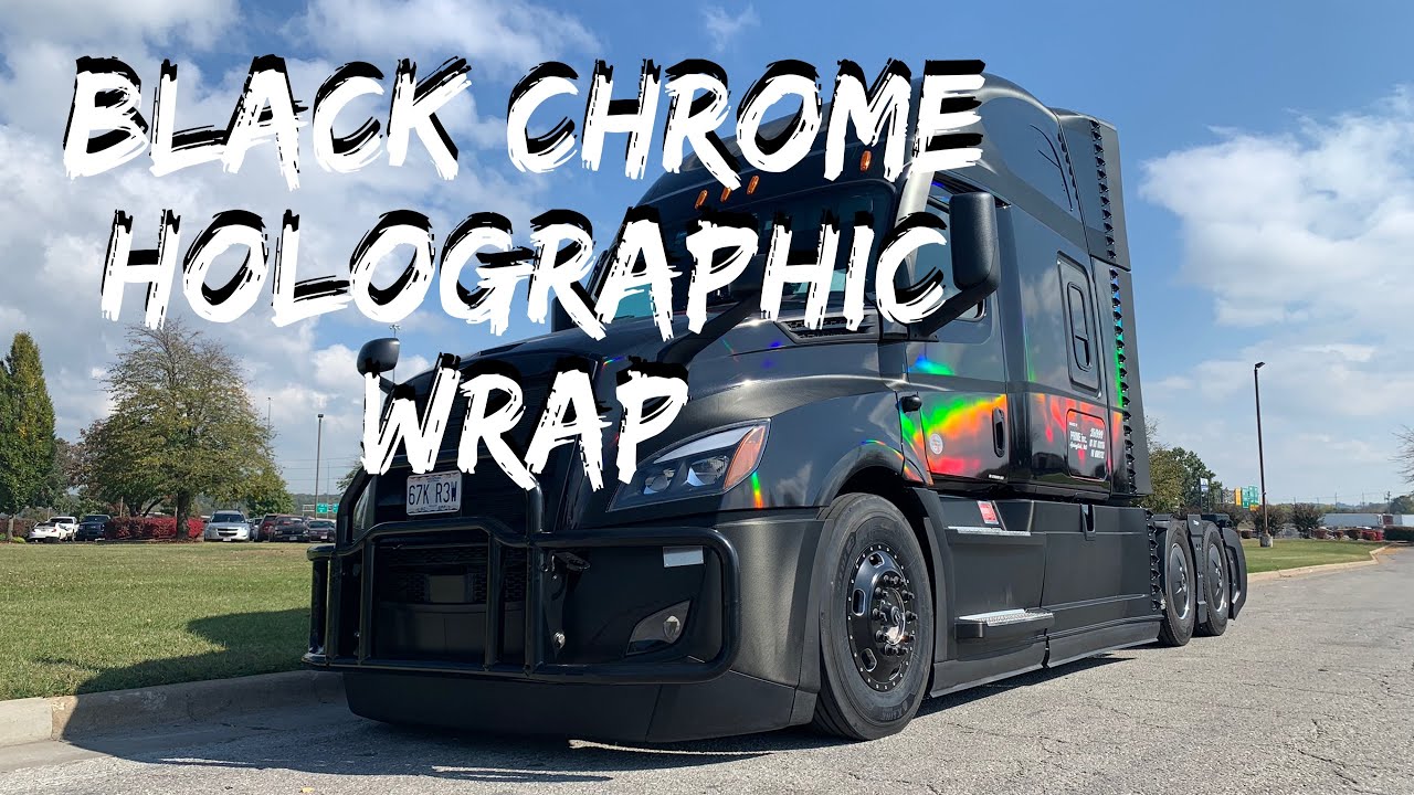 2021 Freightliner Cascadia + Black Chrome Holographic Wrap