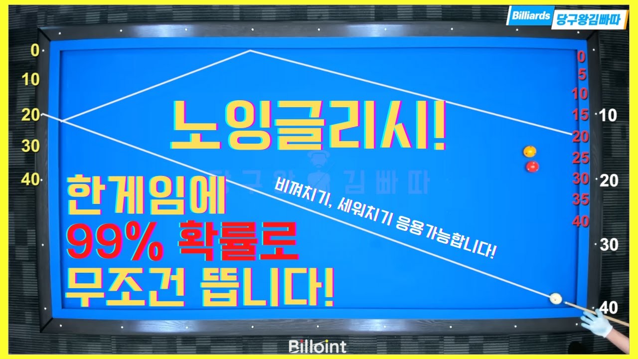 노잉글리시! 한게임에 99%확률로 뜹니다! 이걸보면? 무조건 1점은 확보! [당구왕김빠따] #당구