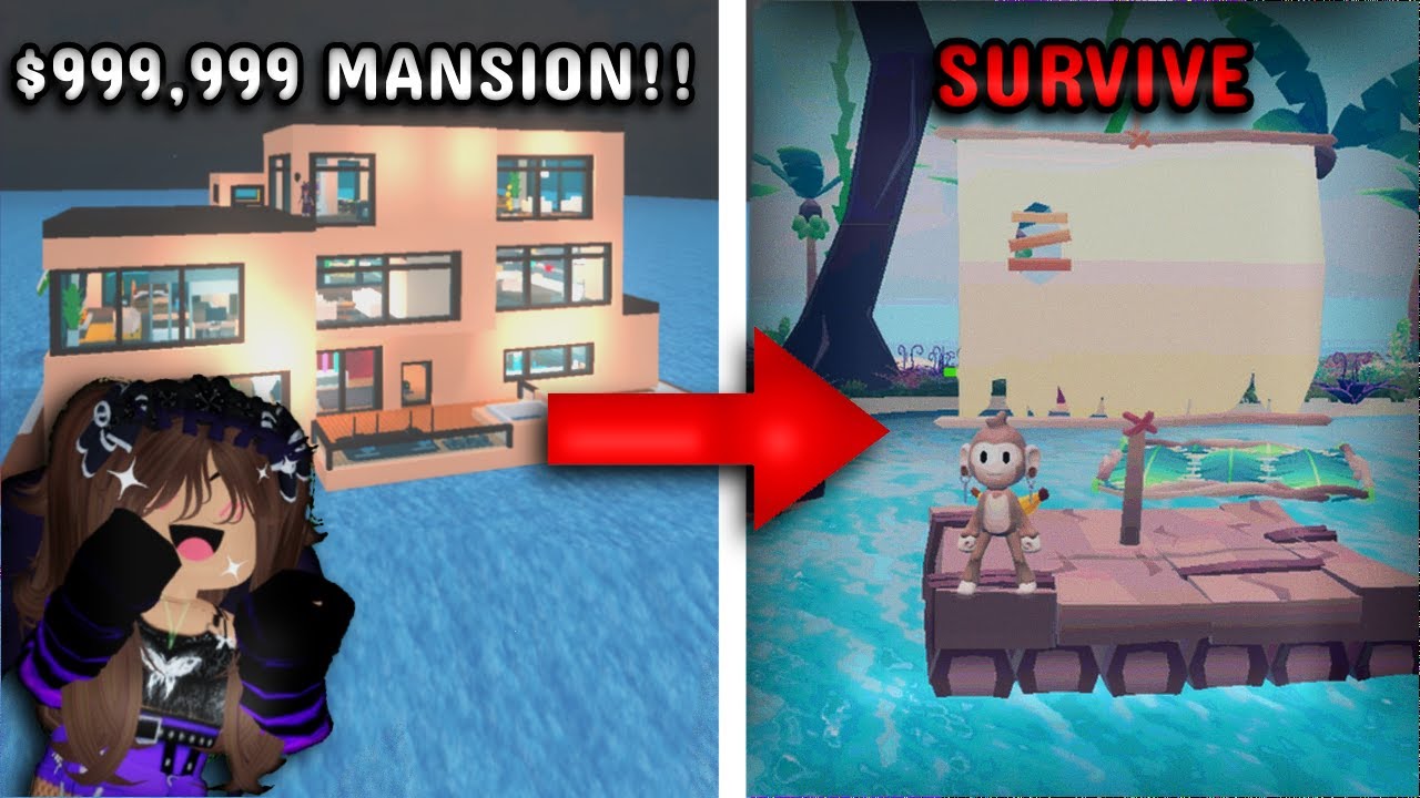 MAKING A MILLION DOLLAR MANSION ON A RAFT AND THEN SURVIVING ON MY OWN