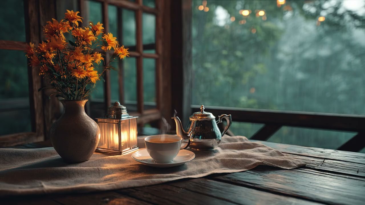 Soothing Rain by the Window ☕ Gentle Rain Sounds & Cozy Ambience for Deep Relax & Sleep (3 Hours)