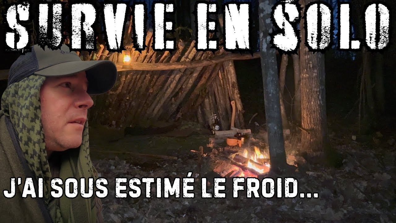 🔥 SURVIE PRIMITIVE EN SOLO – SANS TENTE, SANS SAC DE COUCHAGE !🌲🌙