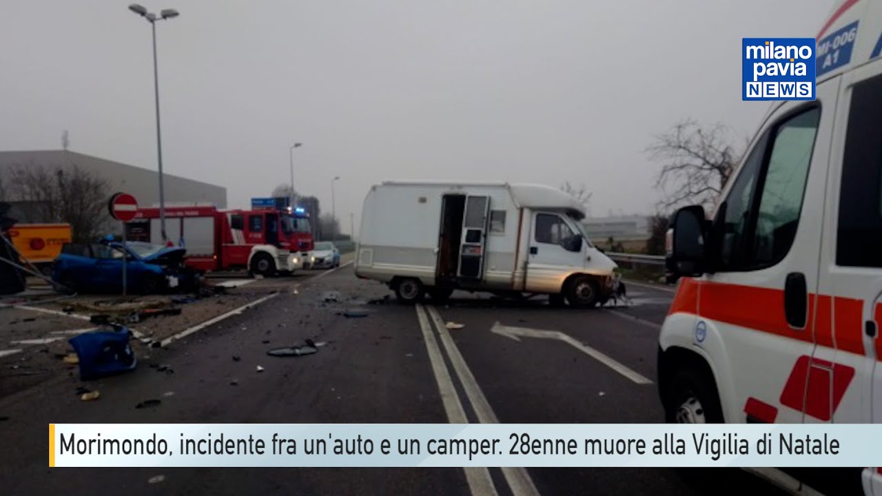 Morimondo,  incidente fra auto e camper. 28enne muore alla Vigilia di Natale