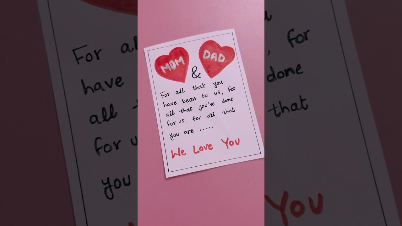 Happy Parent&rsquo;s Day Greeting Card Ideas 🥰 #shorts #parentsday #diy #hamnoorcreativecrew