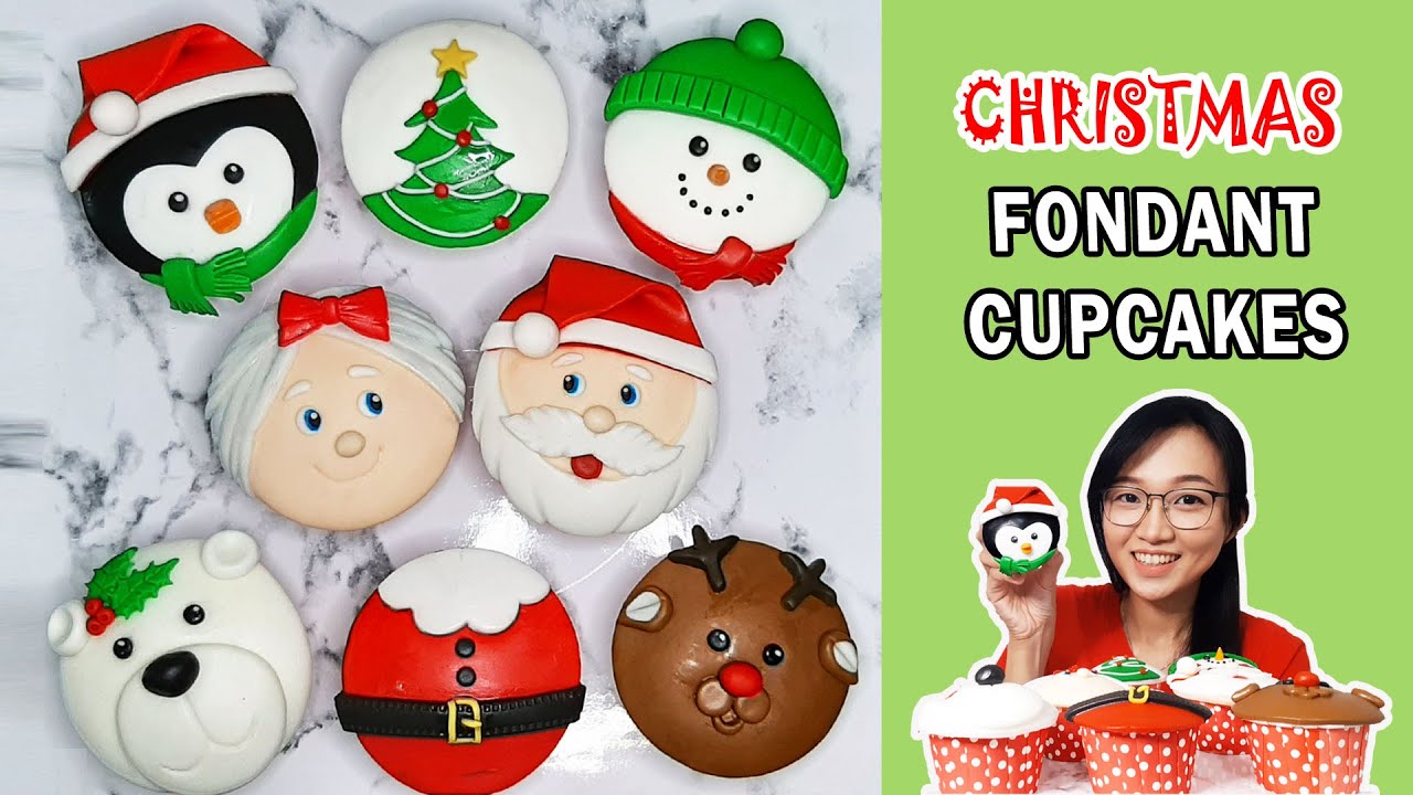 How to make Christmas Cupcakes | Christmas Cupcakes Fondant | Christmas cupcakes | Xmas Cupcakes