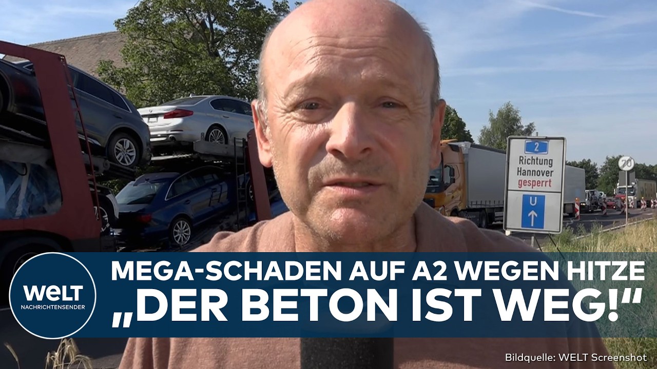 HITZEWELLE: Drama auf der A2! Sch&auml;den durch Hitze! Lange Staus auf Autobahn wegen Sperrungen