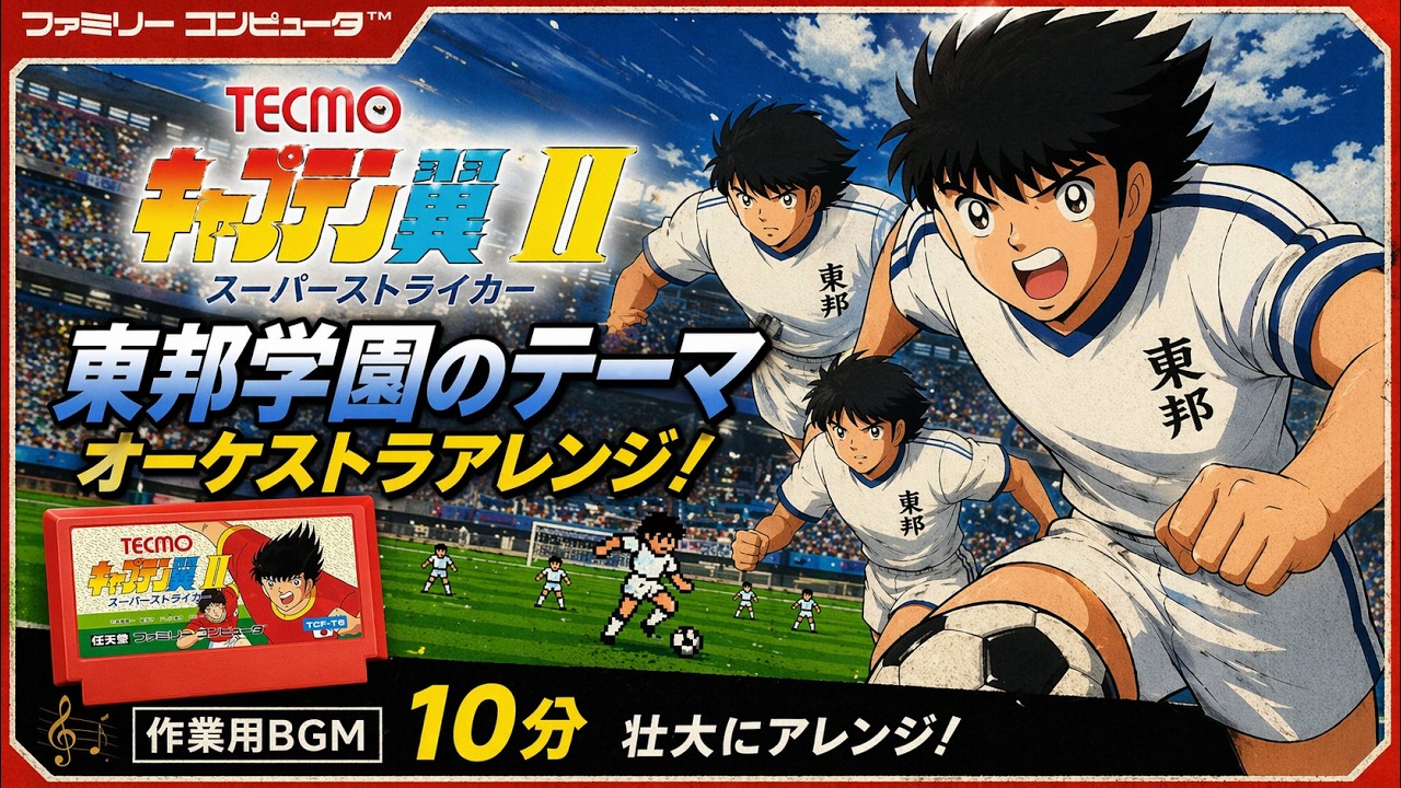 【ファミコン】キャプテン翼II「東邦学園のテーマ」アレンジ！（作業用兼10分）
