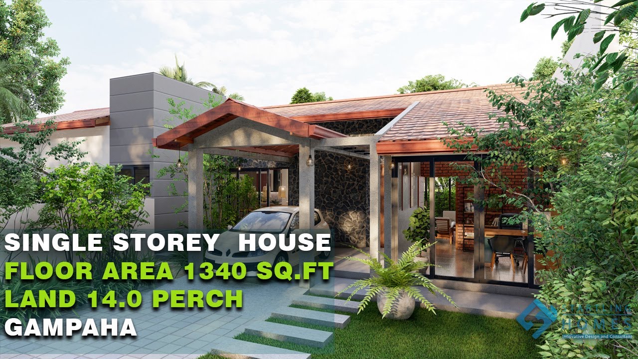 Single Storey House Design | තනි මහල් සරල නිවසක් | 2 bed room House | Modern House Designing | 2022