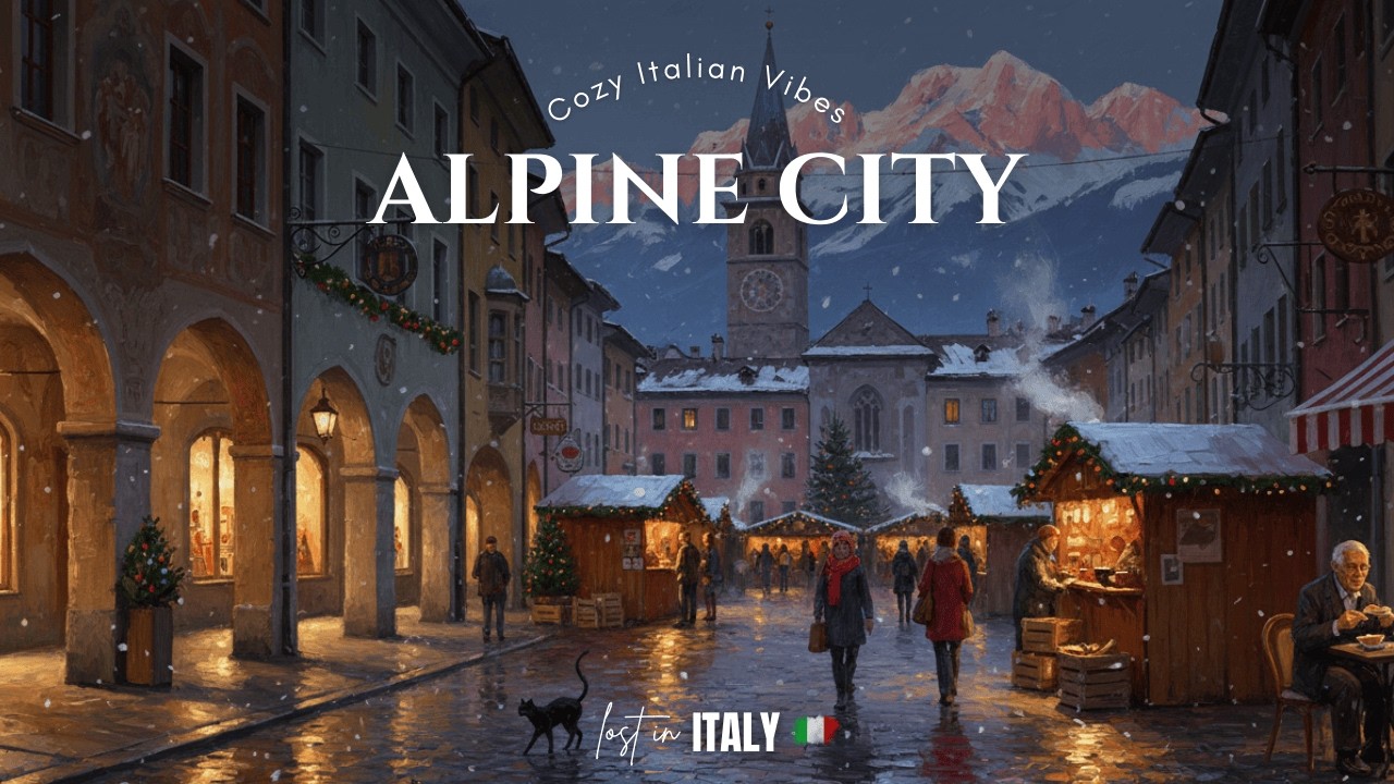 Bolzano Winter Night | Relaxing Italian Instrumental Music for Study & Focus— Alpine City