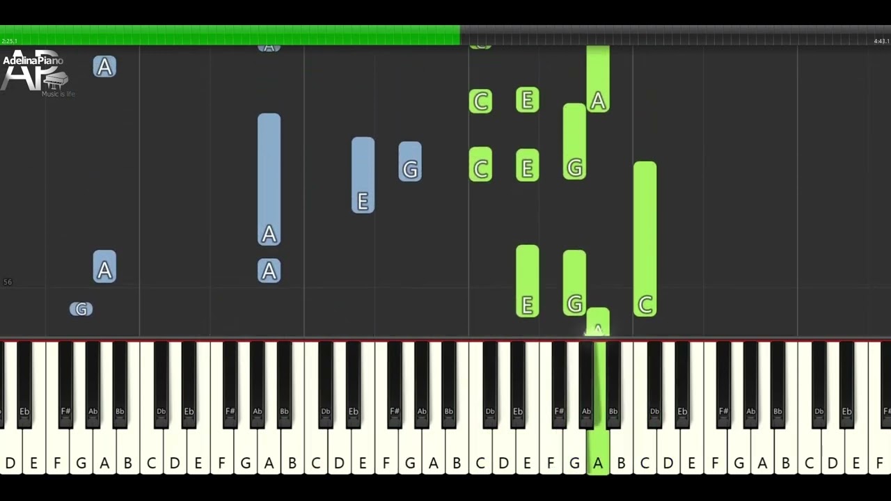 Phil Collins - Do You Remember | Adelina Piano synthesia tutorial