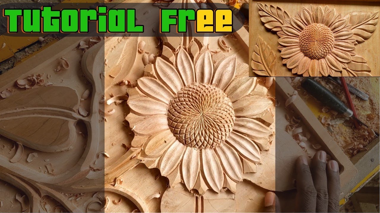 Como tallar un girasol desde Cero ep  4   How to carve a sunflower from scratch ep  4