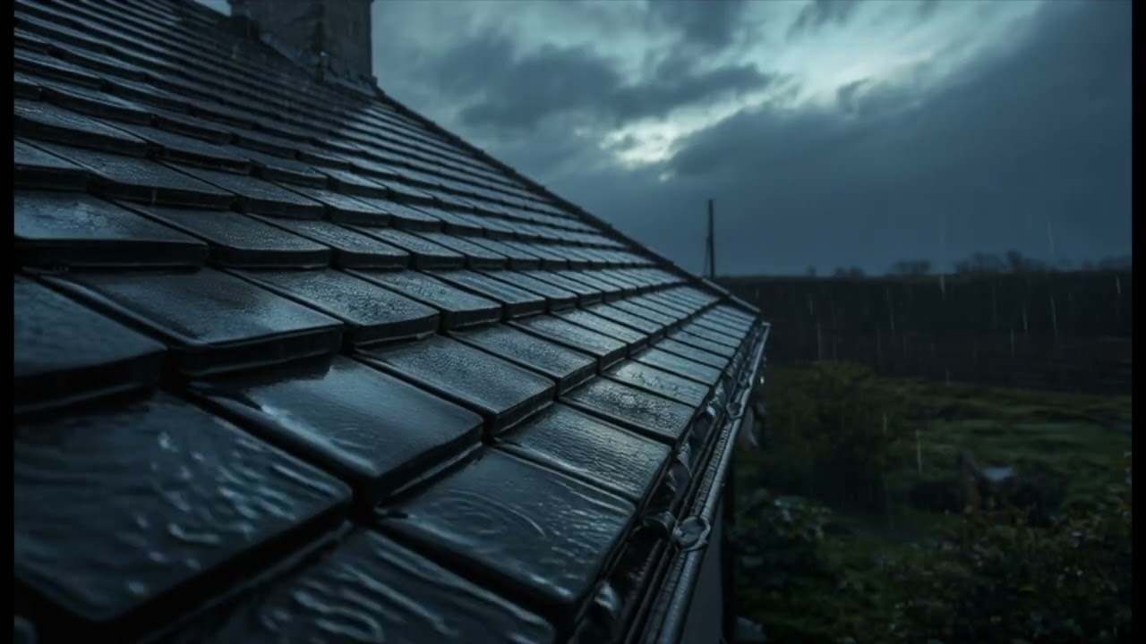 Soft Night Rain on the Roof Calm Outdoor Ambience for Rest, Reading, and Gentle Focus