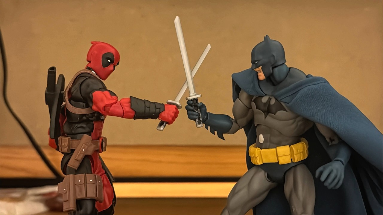 Deadpool vs Batman Desk Battle Part 2 | Stop Motion Fight