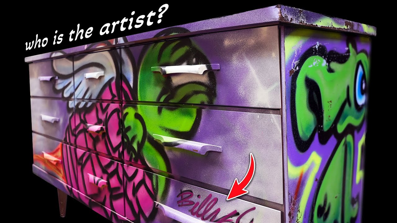 Satisfying Restoration of an MCM Dresser Covered in Graffiti