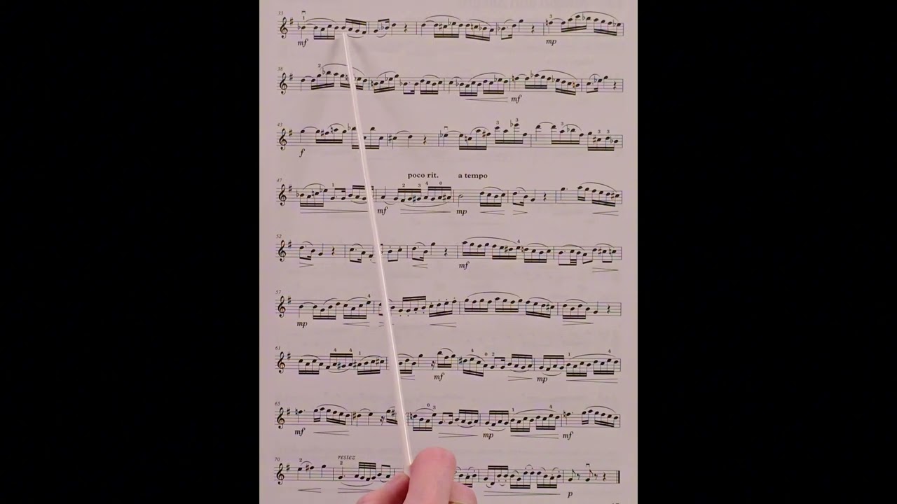 12 Andante (without repeats) by Wolfgang Amadeus Mozart piano accompaniment at rehearsal speed